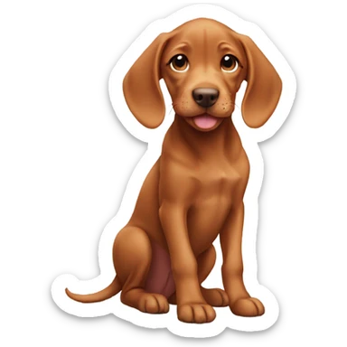 Vizsla puppy smiling sticker