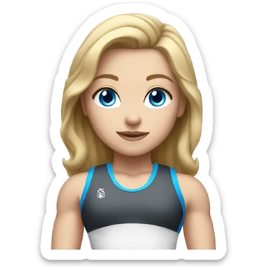 weightlifting  gym white girl with dark blonde hair blue eyes sticker