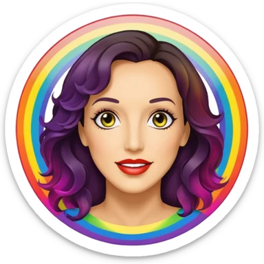 bat signal with jennifer beals plus gay pride  sticker