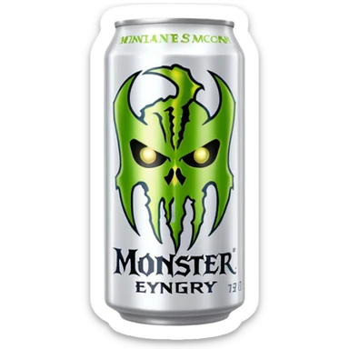 White monster energy sticker
