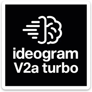 recreate this logo with text of "ideogram V2a turbo", MAKE IT FIT IN SQAURE  sticker