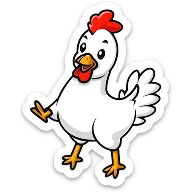 funny person riding a giant chicken like a jockey, internet meme, comical, human jockey on chicken sticker