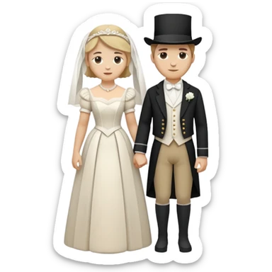 marriage low poly historical WHITE PEOPL sticker