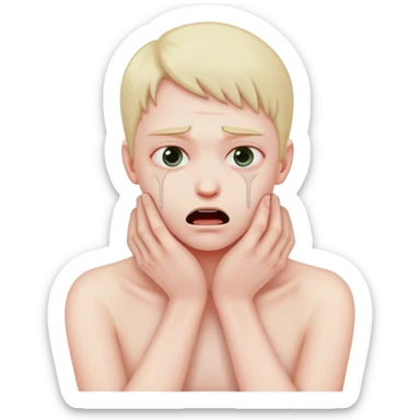 Person strangling themselves sticker