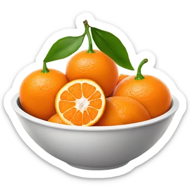tangerines with pealed tangerines on a bowl  sticker