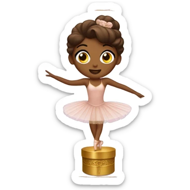  brown ballerina in a music box sticker
