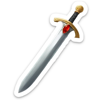 long sword with red gemstone in hilt sticker