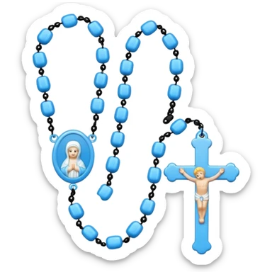 an all baby blue rosary emoji sticker