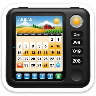 portable electronic Farmers' Almanac sticker