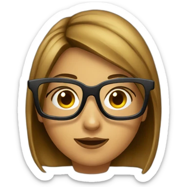 nerd woman learning with glasses sticker