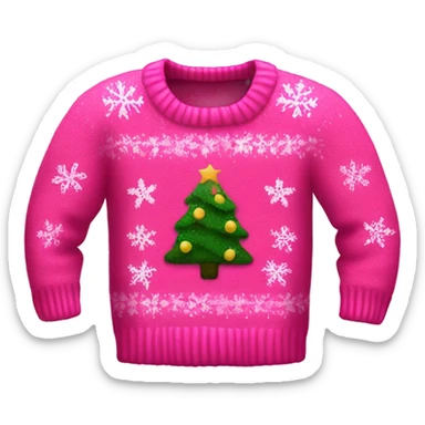 Realistic isolated pink ugly Christmas sweater. sticker