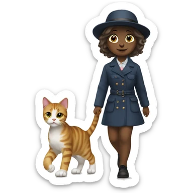 Britain’ cat walk with a girl  sticker