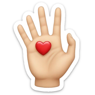 mano con el dedo corazón y el dedo del anillo estirados hacia delante y los otros estirados hacia arriba sticker