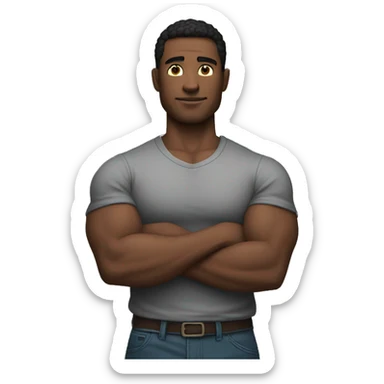 Fit man with arms crossed sticker