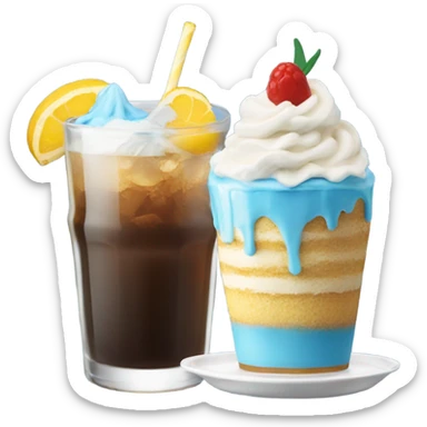 Camera a glass and cake and the color blue Costa Rica  sticker