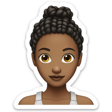 Brown girl with black Afro braids only 1 sticker