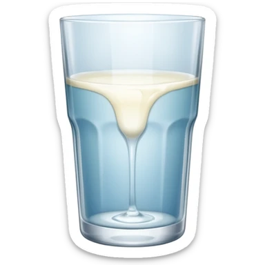 the drink is only white, The bottom and mouth of the glass are the same width and thin a toll, There is only white liquid inside,photo realistic sticker