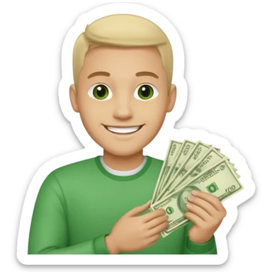 Man happy cashback sticker