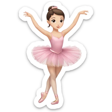 white brunette ballerina dancing side profile  sticker