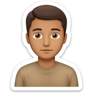 man wear brown shirt sticker