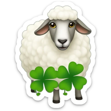 Sheep selling shamrock sticker
