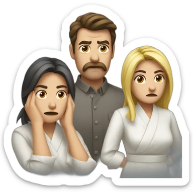 4 people throwing cloth napkins while scowling sticker