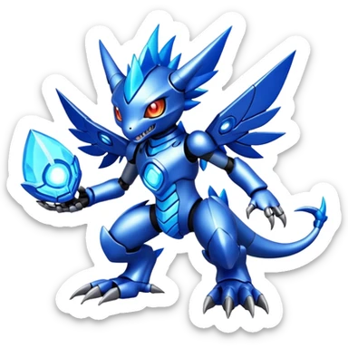 Modern Cyber Lombax-Digimon-Fakémon-creature, full body sticker