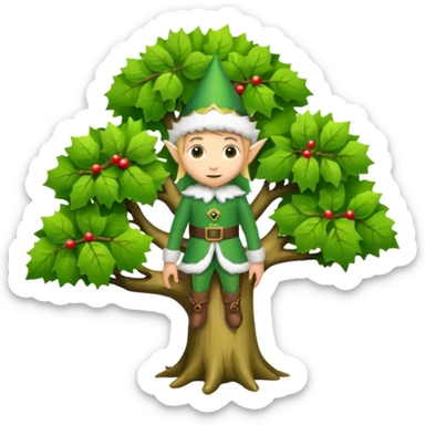 elf on a tree sticker