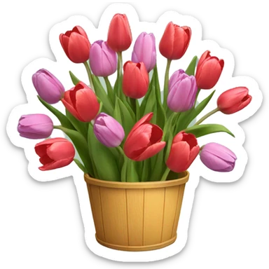 Bucket of tulips sticker