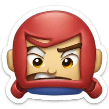 angry fighter with boxing gloves sticker