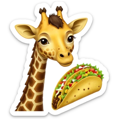 taco eating giraffe sticker