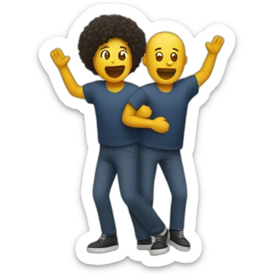 two-people-with-three-legs-singing sticker