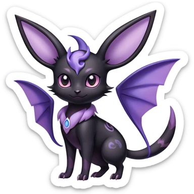Noibat-Umbreon-Espeon-hybrid, full body, special markings sticker