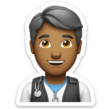 a man who is working on IT development or software development at hospita sticker