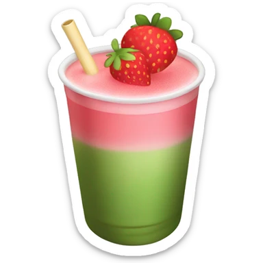 Strawberry matcha drink sticker