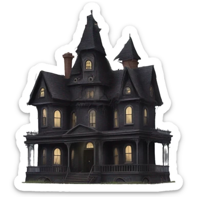 Nevermore Academy. Haunted Addams house. Dilapidated  sticker