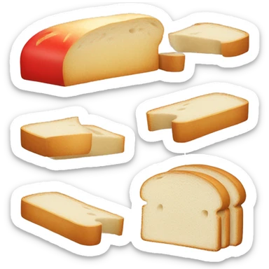 slice of white bread with a straight red sweatband  sticker