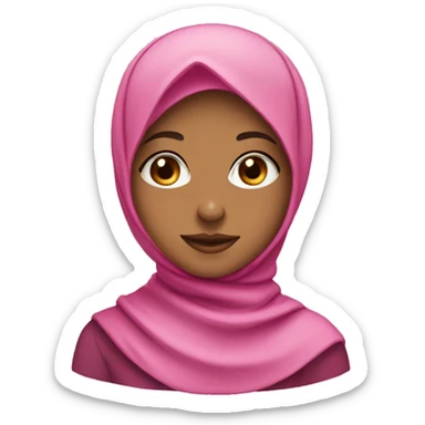 a girl with a pink hijab  sticker