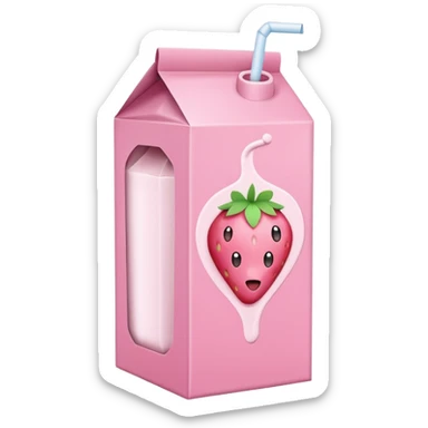 Strawberry milk carton sticker