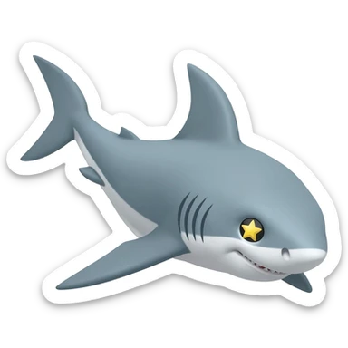 Shark with star eyes sticker