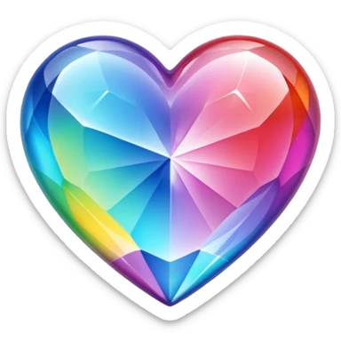 colorful crystal heart sticker