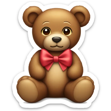 Teddy bear with a bow  sticker
