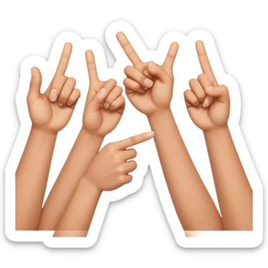 hands forming a framing gesture with thumbs and index fingers, visual composition sticker