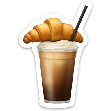 Iced coffee and croissant  sticker