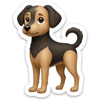 black dag standing on 2 paws sticker