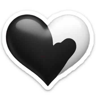 black and white heart sticker