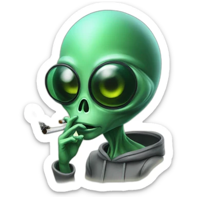 Alien smoking sticker