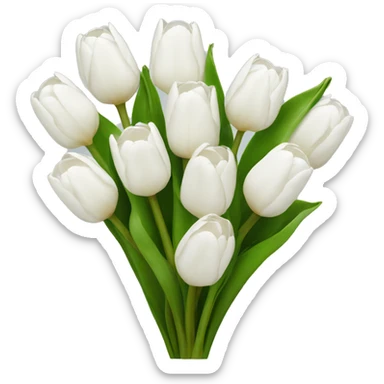 white tulip bouquet  sticker