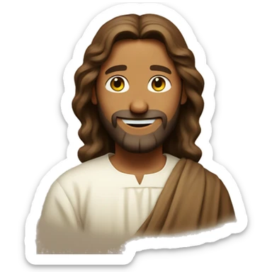Jesus smiling broadly sticker