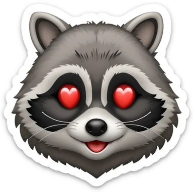 Raccoon emoji Love you sticker